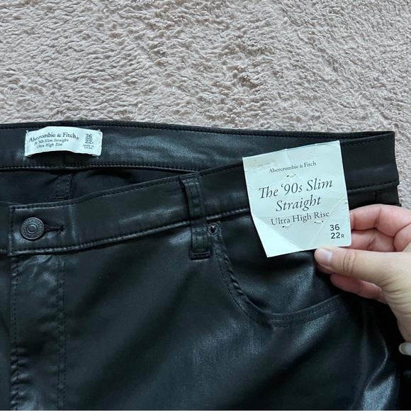 NWT Abercrombie & Fitch 90’s Slim Straight Ultra High-Rise Pants Women’s Size 36 - Picture 2 of 8